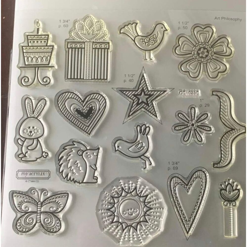 Clear Acrylic Craft Stamp Set - Cute Shapes